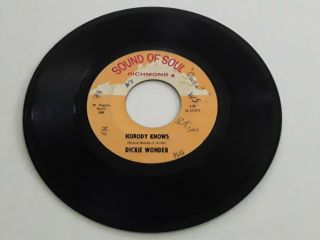 Dickie Wonder Nobody Knows / Story Of My Love Vinyl Northern Soul / Sound Of.