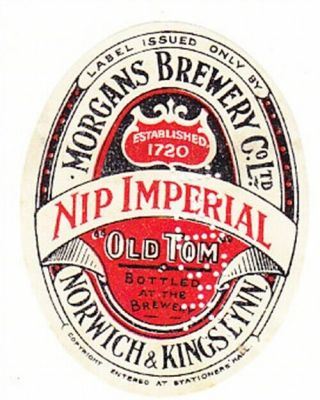 British Beer Label.  Morgans,  Norwich & Kings Lynn