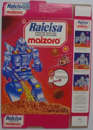 1989 Robot Space Alien Cereal Box Mexico Raicisa Maizoro