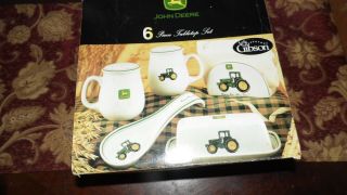 Gibson John Deere 6 Pc.  Tabletop Set Farm Tractor Country