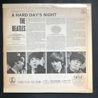 THE BEATLES,  A HARD DAYS NIGHT.  1960s UK Parlophone mono LP 2