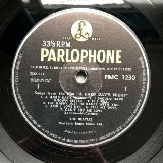 THE BEATLES,  A HARD DAYS NIGHT.  1960s UK Parlophone mono LP 4
