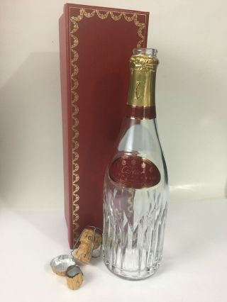 Cartier Champagne Bottle Box Cork Basket Empty Crystal Glass 750ml Brut Rose Df
