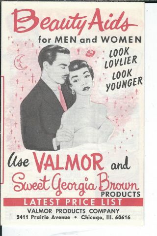 Av - 011 - Valmor Sweet Georgia Brown Beauty Products Brochure 1960 