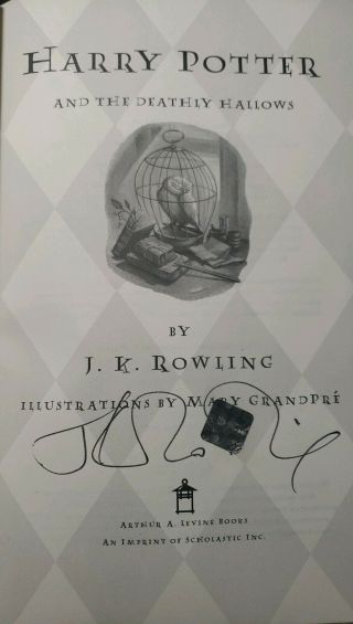 Jk Rowling Signed Harry Potter Deathly Hallows Book Hologram First Edition Fine