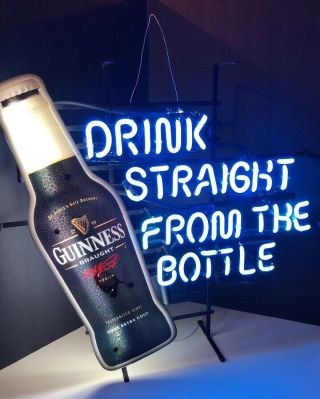 Guiness Beer - Neon Sign - 1980s Htf Chords And Pull String