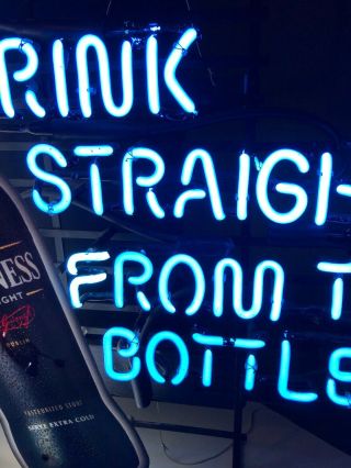 Guiness Beer - Neon Sign - 1980s HTF Chords And Pull String 2