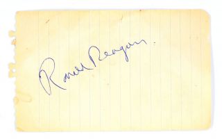 Ronald Reagan Authentic Autograph Signed Cut President Governor California