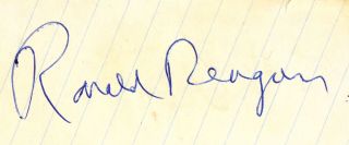 RONALD REAGAN AUTHENTIC AUTOGRAPH SIGNED CUT PRESIDENT GOVERNOR CALIFORNIA 2