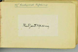 Scarce Rudyard Kipling Jungle Book Signed / Autographed Album Page