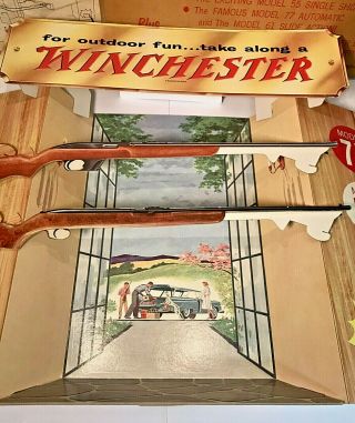 Winchester Western Model 55 & 77 Die Cut Counter Display Sign Advertising