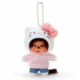 Sanrio Hello Kitty X Monchhichi Mascot Holder Collaboration Kawaii Japan