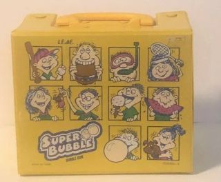 Vintage Bubble Gum Collectible Plastic Case Box Yellow 80s