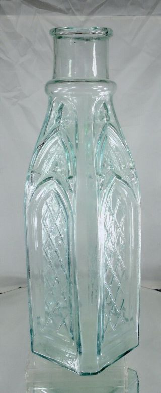 Cathedral Pickle Jar / Bottle.  Giant 13.  75 " Size.  Very Fancy.  Xlnt.