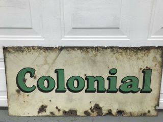 Colonial Gas Double Sided Porcelain Advertising Sign