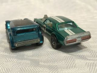 Q13a Vintage Hot Wheels Red Line 1969 HK The Demon & Nitty Gritty Kitty Green 6