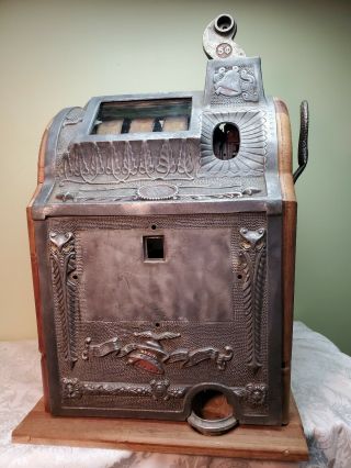 Vintage Antique Mills Liberty Bell 5 Cent Slot Machine 3 Column 1920 ' s Project 3