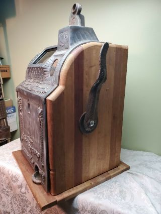 Vintage Antique Mills Liberty Bell 5 Cent Slot Machine 3 Column 1920 ' s Project 4