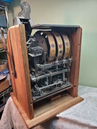 Vintage Antique Mills Liberty Bell 5 Cent Slot Machine 3 Column 1920 ' s Project 5