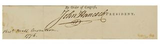 John Hancock - Ink Signature - Signed As Continental Congress President In 1776