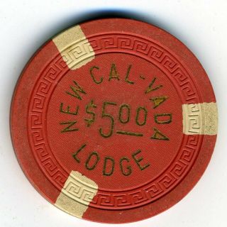 Rare 1950s $5 Chip From Cal - Vada Lodge,  Lake Tahoe,  Book Value $175 - $199