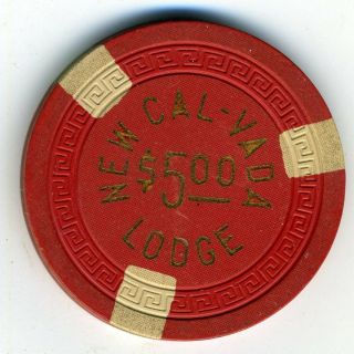 Rare 1950s $5 chip from Cal - Vada Lodge,  Lake Tahoe,  book value $175 - $199 2
