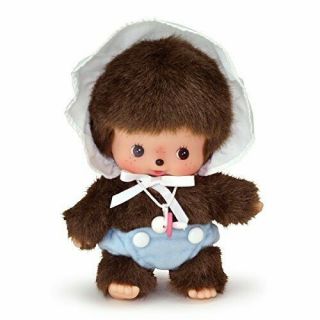 Sekiguchi Baby Monchhichi Bebichhichi Plush Doll Blue Bonnet S