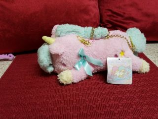 Sanrio Little Twin Stars Unicorn Blue Plush Wallet & Coin Purse & Kid 