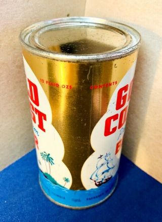 GOLD COAST PREMIUM FLAT TOP BEER CAN,  DREWRY ' S,  CHICAGO,  ILLINOIS,  USBC 71 - 33 3