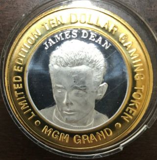 Mgm Grand Las Vegas $10 Silver Strike.  999 Fine - James Dean.  999