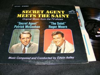 Tv Crime Jazz Lp 1965 Stereo Secret Agent Meets The Saint Roger Moore Ed Astley