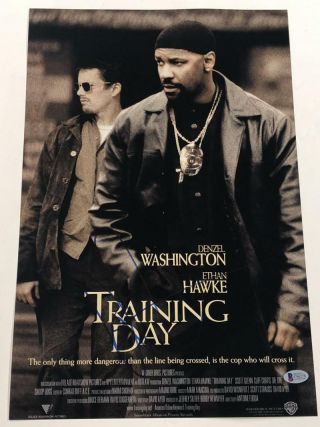 Denzel Washington Signed 12x18 Photo Training Day Authentic Autograph Beckett