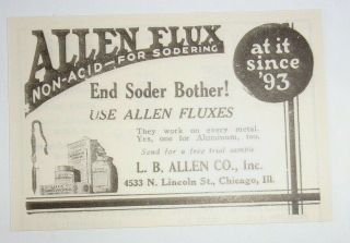 1925 Allen Flux Advertisement L.  B.  Allen & Co.  Inc.  Chicago,  Illinois