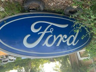 Ford Dealership Sign - - 2 - Sided - - - - No Cracks - - - Light 