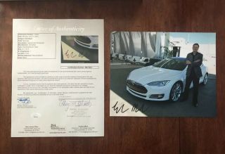 Elon Musk Signed Autograph Tesla 8x10 Photo Jsa Loa With Proof Space X Paypal