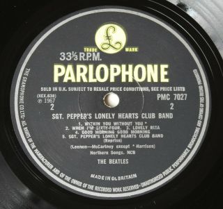 The Beatles - Sgt Peppers Uk 1st Pressing - Mono Pmc No 