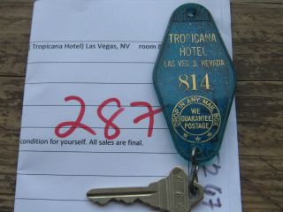 Vintage Casino Hotel Motel Room Key Tropicana Hotel Las Vegas Nv Room 814