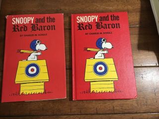 1966 First Edition Snoopy And The Red Baron Book Charles M Schulz Hcdj Peanuts