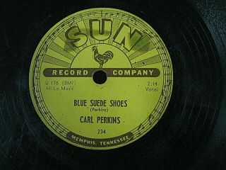 Carl Perkins 78 Rpm Record Blue Suede Shoes Sun Records 234
