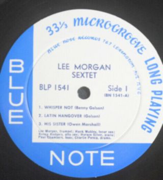 LEE MORGAN SEXTET / BLP - 1541 BLUE NOTE / FRAME COVER,  FLAT RIM,  LEXINGTON 2