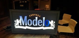 Modelo Especial Mexican Cerveza Led Logo Beer Sign 28x19”x1.  5 Authentic