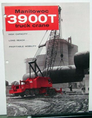 1965 Manitowoc 3900t Truck Crane Heavy Lifting Construction Equipment Brochure