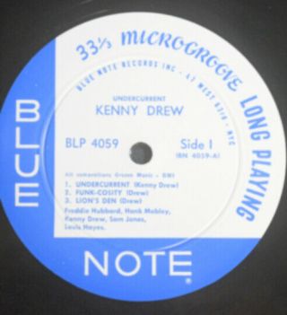 KENNY DREW,  UNDERCURRENT/HANK MOBLEY/BLP - 4059 BLUE NOTE,  LAMINATED COVER 2