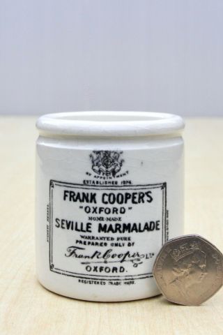 Vintage 1900s Miniature Frank Coopers Seville Marmalade Oxford Railway Pot Jar