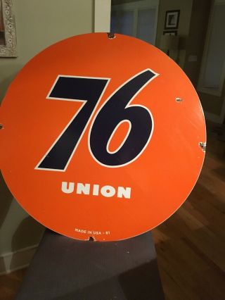 Union 76 Double Sided Porcelain Sign 4
