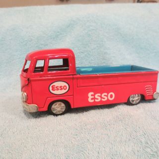Volkswagon Pickup Truck With Esso Gas Station Advertising