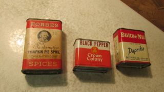 3 Old Spice Tins Forbes - Crown Colony - Butter - Nut
