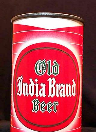OLD INDIA BRAND BEER - MID 1950 ' S - 12OZ FLAT TOP CAN - LEBANON PA - AWESOME 8