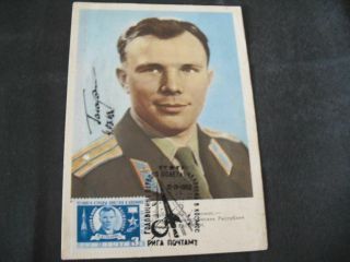 Gagarin Portraitcard Orig.  Signed,  Space