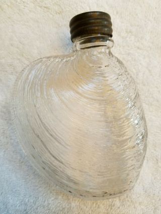 Antique Whiskey Flask Clam Shell Figural Bottle Foust Distillery Glen Rock,  Pa